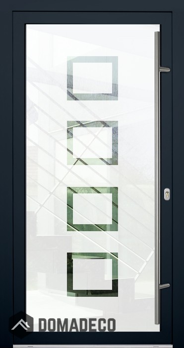 LIM Glass S8 - puerta principal esmerilada con decoración transparente