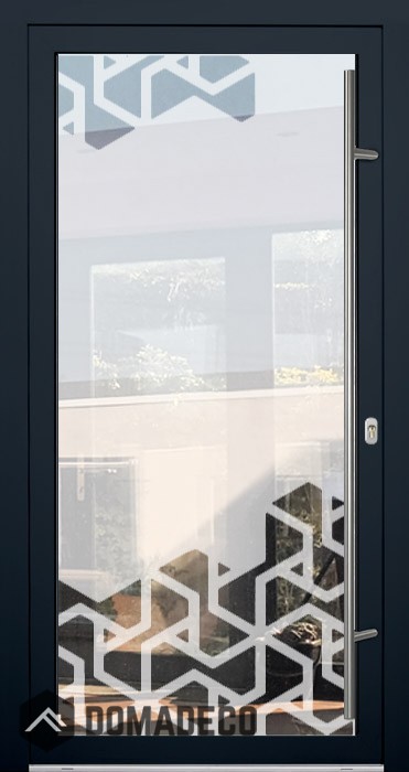 LIM Glass S12 - puerta de entrada exterior esmerilada con decoración transparente