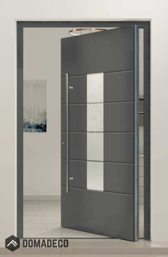PIVOT AP06 - Puerta de entrada pivotante de aluminio para uso intensivo