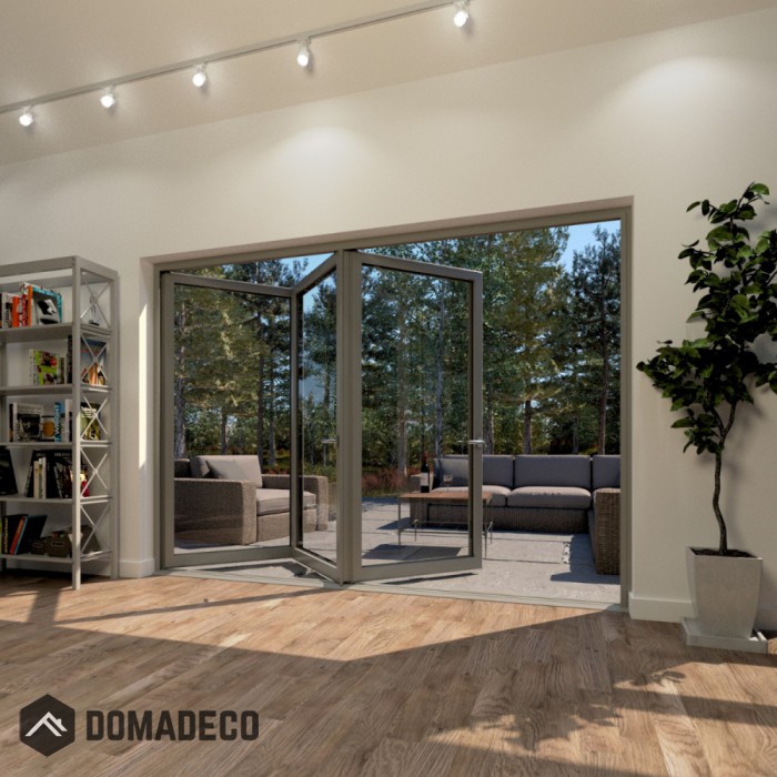 Puertas plegables de aluminio de 3 hojas