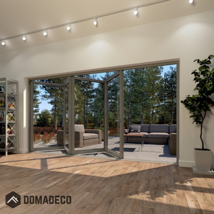Puertas plegables de aluminio de 4 paneles