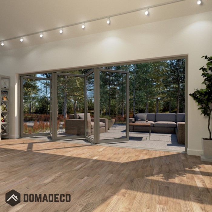 Puertas plegables de aluminio de 5 paneles