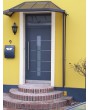 Puerta de entrada de aluminio antracita con cristal superior