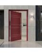Puerta de entrada con bisagra de aluminio rojo de alta calidad