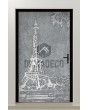 PIVOT Paris - puerta pivotante con textura Torre Eiffel de metal fresado