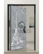 PIVOT Paris - puerta pivotante con textura Torre Eiffel de metal fresado