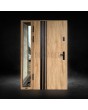 Configuración personalizada: puerta de entrada de acero STA con panel lateral izquierdo y panel de cristal (vista desde el exterior).