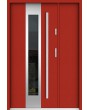 Sta Amerigo Uno: puerta contemporánea de acero inoxidable con panel lateral.