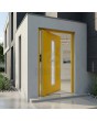 Puerta de entrada giratoria de aluminio de alta calidad en color amarillo