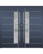 LIM AP02 doble - puerta de entrada doble con bisagras de aluminio y cristal