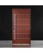 Puerta comercial de aluminio con bisagras de caoba para arquitectura moderna