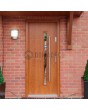 Puerta de entrada de acero de alta seguridad Golden Oak para el hogar