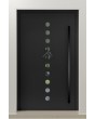 PIVOT Arlekin: puerta pivotante grande de aluminio con diez cristales pequeños.
