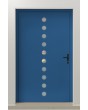 PIVOT Arlekin: puerta pivotante grande de aluminio con diez cristales pequeños.