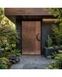 Puerta batiente de aluminio revestida con chapa de acero inoxidable chapada en cobre