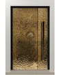 LIM B2 - puerta con bisagras de aluminio recubierta con chapa de acero inoxidable dorado