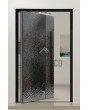 PIVOT B4 - puerta pivotante de aluminio recubierta con chapa de acero inoxidable gris