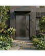 LIM B4 - puerta con bisagras de aluminio recubierta con chapa de acero inoxidable gris