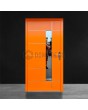 Puerta de entrada contemporánea de aluminio naranja