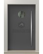 PIVOT Bila - puerta pivotante exterior de aluminio con cristal circular