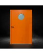 PIVOT Bila - puerta pivotante exterior de aluminio con cristal circular