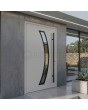 puerta moderna de aluminio plateado