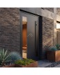 puerta exterior de aluminio negro