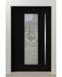 PIVOT C16: puerta pivotante exterior de aluminio con aislamiento y ventana.
