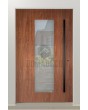 PIVOT C16: puerta pivotante exterior de aluminio con aislamiento y ventana.