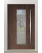 PIVOT C16: puerta pivotante exterior de aluminio con aislamiento y ventana.