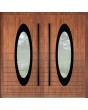 LIM C22 doble: modernas puertas de entrada dobles de aluminio con cristal ovalado.