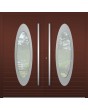 LIM C22 doble: modernas puertas de entrada dobles de aluminio con cristal ovalado.