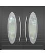 LIM C22 doble: modernas puertas de entrada dobles de aluminio con cristal ovalado.
