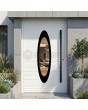LIM C22: puertas de entrada modernas y seguras de aluminio con cristal ovalado.