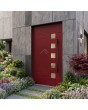 Puerta de entrada moderna de aluminio, roja y a medida