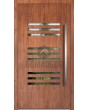 LIM C24: moderna puerta de entrada de aluminio con ventanas horizontales.