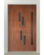 LIM C25: moderna puerta de entrada de aluminio con ventanas verticales.