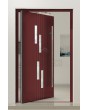 PIVOT C25: puerta delantera pivotante de aluminio con cuatro ventanas.