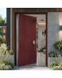 Puerta pivotante de aluminio rojo fresado