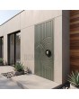 Puerta batiente de entrada de aluminio gris fresado