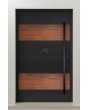 LIM C5 - puerta de entrada de aluminio con decoración de madera