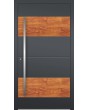 LIM C5 - puerta de entrada de aluminio con decoración de madera