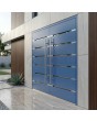 LIM c7 doble - puerta doble batiente de aluminio con franjas horizontales y cristal