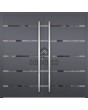 LIM c7 doble - puerta doble batiente de aluminio con franjas horizontales y cristal