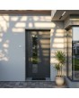 Puerta de entrada de aluminio personalizable en color antracita con cristal