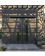 Puerta de entrada moderna doble de aluminio antracita