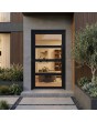 Puerta de entrada de aluminio con cristal negro