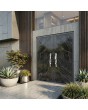 Puerta doble de aluminio negro revestida de cuarzo sinterizado Calacatta Black
