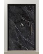 PIVOT Calacatta - puerta pivotante de aluminio revestida de cuarzo sinterizado Negro Calacatta