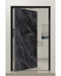 PIVOT Calacatta - puerta pivotante de aluminio revestida de cuarzo sinterizado Negro Calacatta